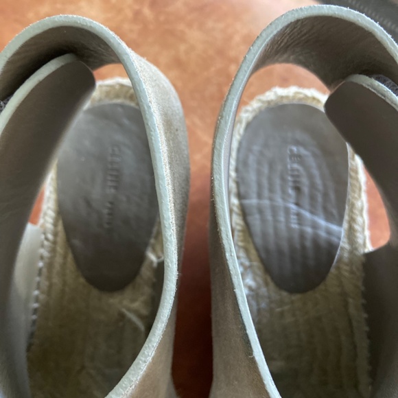 CELINE Suede Espadrille Wedge Sandals - Picture 3 of 6